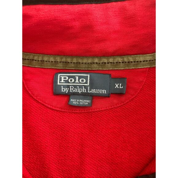 Vintage Polo Ralph Lauren 1/4 Zip Button Pullover Mens Size XL Red Classic - Picture 3 of 7